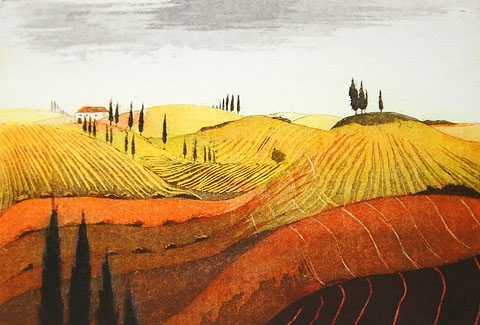 „TOSCANA“ Radierung, ca. 20 x 30 cm