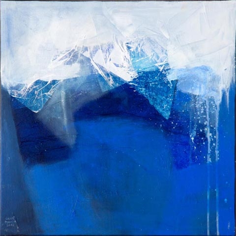 „BERGSEE“ Acryl / Leinen, 50 x 50 cm