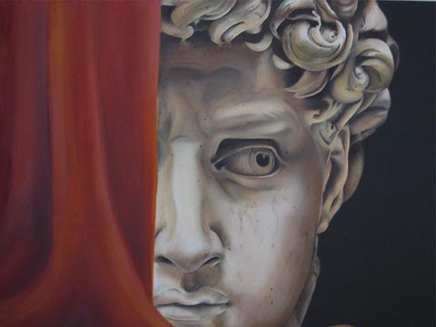 „DAVID“ Nach Michelangelo, Öl / Leinen, 80 x 50 cm